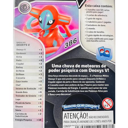 Baralho de batalha Pokémon Copag Deoxys V - Pequenos Travessos