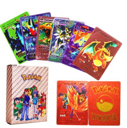 55 Cartas de Pokémon Prateadas Impermeável Deck de Cartinhas no