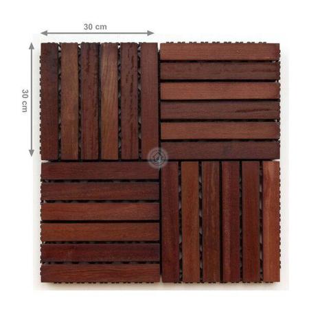Imagem de Deck em Placa de Madeira Modular Base Plástica 30cm x 30cm Madersilva