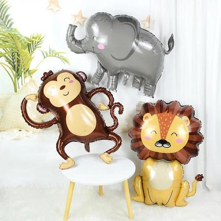 Imagem de Decoração de Aniversário Infantil Selva Safari - Balões com Animais (Leão, Zebra, Elefante, Girafa)