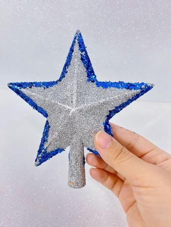 Imagem de Decoração De Árvore Natalina Ponteira De Estrela 14.5cm Linda Com Glitter