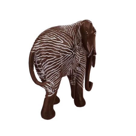 Imagem de Decoração de elefante Resina 22cm Marrom e Branco - Indiano