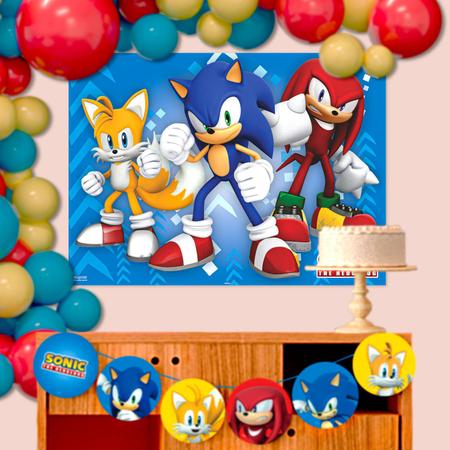 Painel de Festa Sonic - Alegra Festa - Artigos para Festas