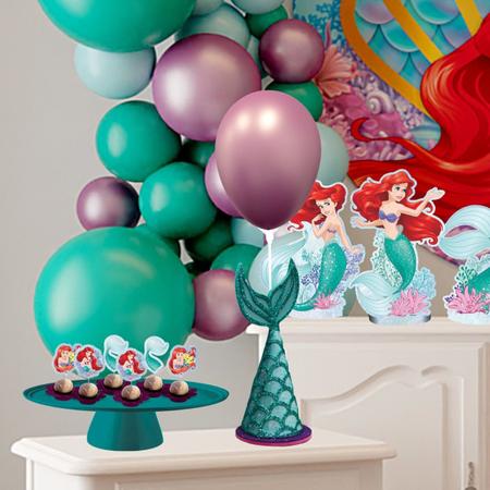 Imagem de Decoração Mesa com Suporte Balão Sereia Calda festa infantil