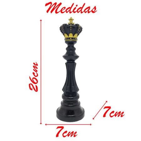 Decoração Peças De Xadrez Preto Rei E Rainha Escultura Média Estátua - Gici  Decor - Estatueta - Magazine Luiza