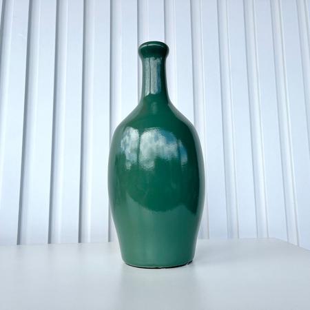 Imagem de Decoração sala quarto vaso garrafa cerâmico na cor verde