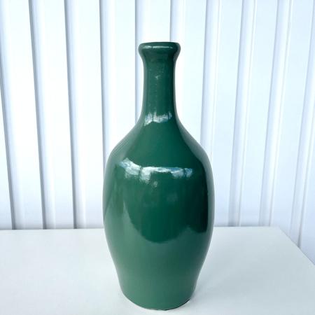 Imagem de Decoração sala quarto vaso garrafa cerâmico na cor verde