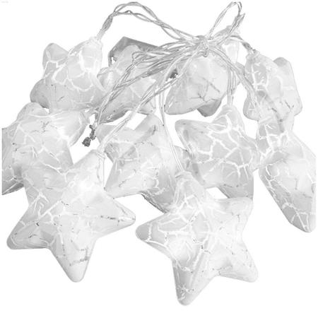 Imagem de Decoração Varal Cordão Fio de Luzes Lâmpadas Estrela Branca Led Natal Enfeite 2m