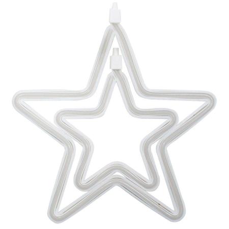 Imagem de Decoração Varal Cordão Fio de Luzes Lâmpadas Estrela Led 2,5m Natal Enfeite Guirlanda Elétrica 220V