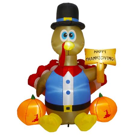 Imagem de Decorações infláveis yosager Thanksgiving 6FT Lighted Turk