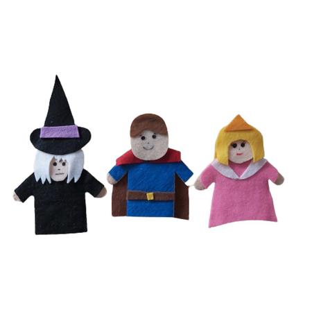 Imagem de Dedoches de Feltro - Bela Adormecida - 3 Personagens - Multicolorido - Kits e Gifts