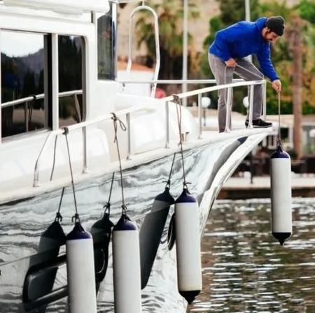 Imagem de Defensa Náutica F3 22x74,5 Branca Inflável Barco Lancha 6 Un