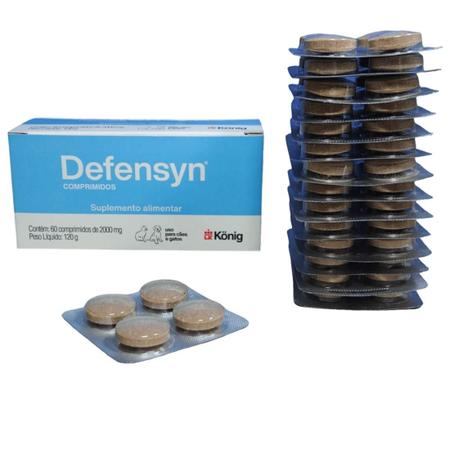 Imagem de Defensyn 2000Mg Com 60 Comp. Cães E Gatos Knig Kit Com 10