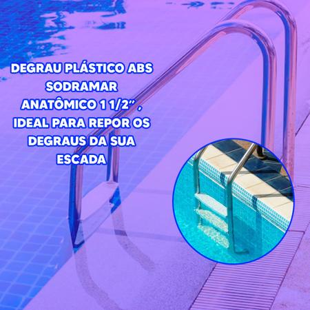 Imagem de Degrau Piscinas Plástico Anatômico Completo Sodramar 1 1/2