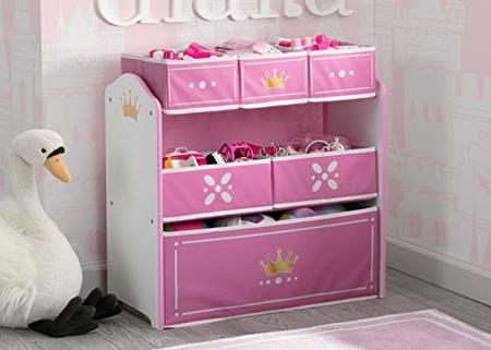 Delta Children Princess Crown Design Store 6 Bin Toy Storage