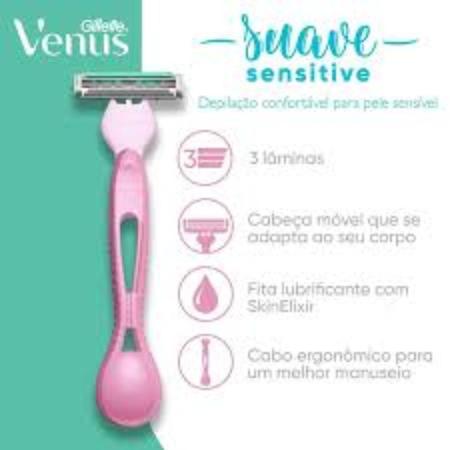 Imagem de Depilador Gillette Venus Suave Sensitive 4 unidades