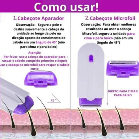 Depilador Recarregável Facial e Corporal para Ambos os Gêneros Bivolt - Removedor Recarregável Corporal Imagem de Depilador Recarregável Facial e Corporal para Ambos os Gêneros Bivolt