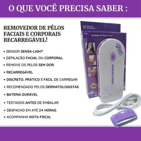 Depilador Recarregável Facial e Corporal para Ambos os Gêneros Bivolt - Removedor Recarregável Corporal Imagem de Depilador Recarregável Facial e Corporal para Ambos os Gêneros Bivolt