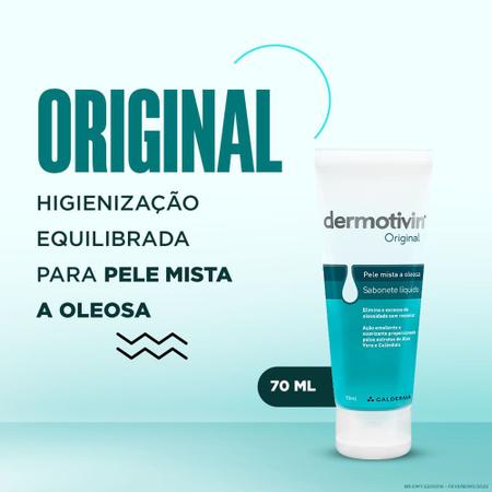 Imagem de Dermotivin Original Sabonete Líquido para Pele Mista ou Oleosa 70ml