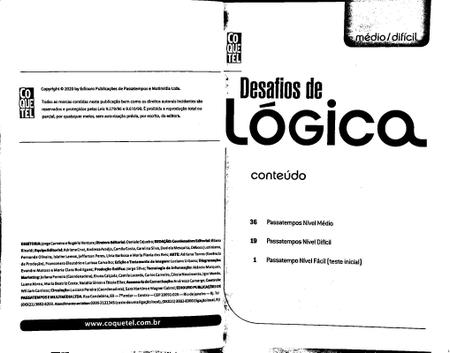 DESAFIOS DE LÓGICA - ED 20 - NIVEL MÉDIO DESAFIO COQUETEL
