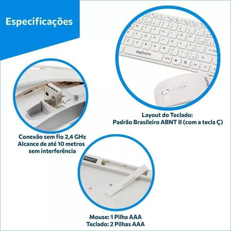 Imagem de Design Contemporâneo: Kit Teclado E Mouse Bluetooth Slim