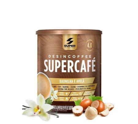 Imagem de Desincoffee Super Café Termogênico Natural 220g Pré-treino: Sabor Baunilha e Avelã