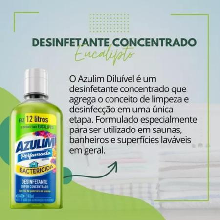 Imagem de Desinfetante Concentrado Azulim140ML Faz 12 Litros Limpeza Cozinha