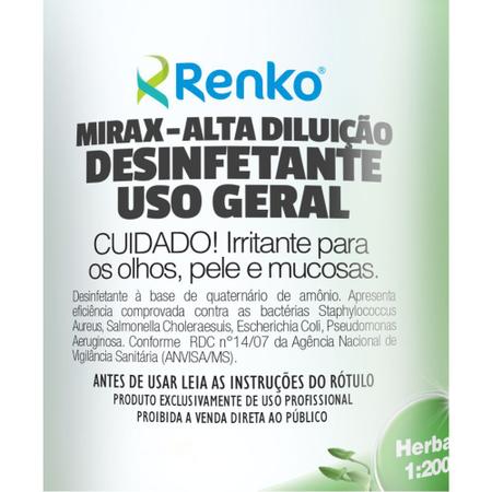 Imagem de Desinfetante Mirax Alta Diluição Uso Geral Herbal Renko 1L