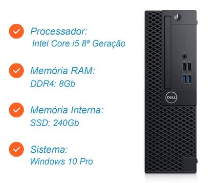 Imagem de Desktop Dell Core i5 8 Geração 8Gb DDR4 SSD 256Gb
