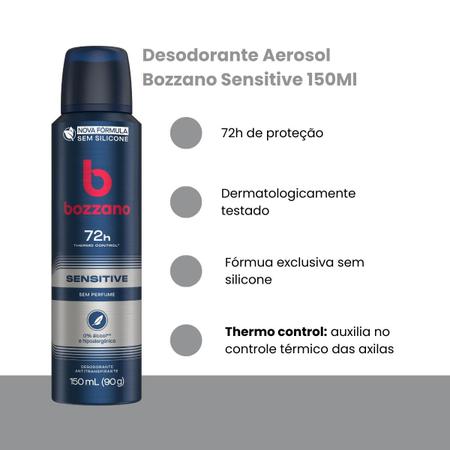 Imagem de Desodorante Aerosol Bozzano Sensitive Sem Perfume 48H 150Ml