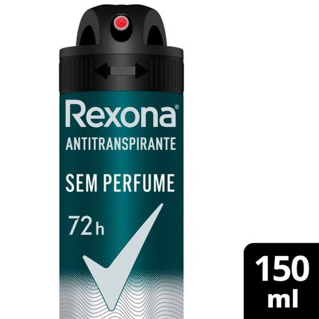Imagem de Desodorante Antitranspirante Aerosol Masculino Rexona Sem Perfume 72 horas 150ml