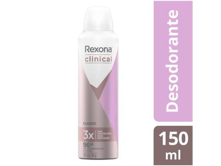 DESODORANTE AEROSSOL REXONA CLINICAL FEMININO CLASSIC 150ML