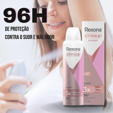 Desodorante Aerosol Feminino Classic Clinical Rexona 150Ml