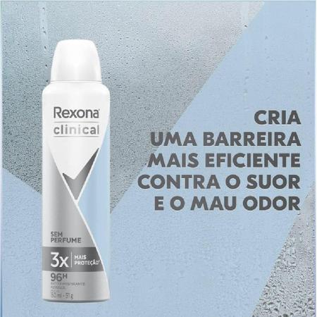 Desodorante Rexona Aerosol Clinical Sem Perfume 150 Ml – Mily Cosméticos