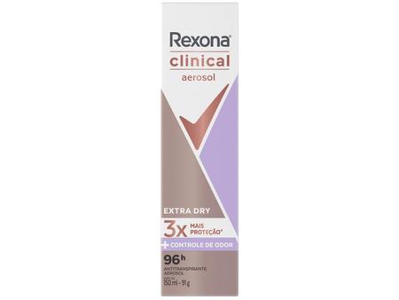 Antitranspirante Aerosol Rexona Clinical Extra Dry 150ml (A embalagem pode  variar)