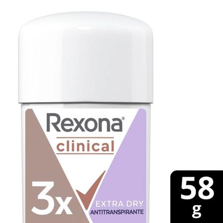 Imagem de Desodorante Rexona Clinical Extra Dry Feminino 58g - Kit C/2 Unidades