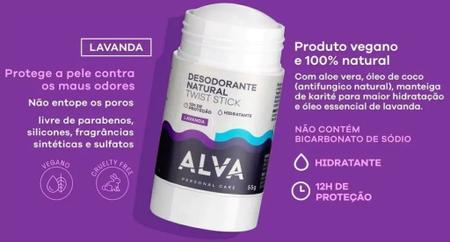 Imagem de Desodorante Stick em Barra Lavanda Vegano 55g Alva