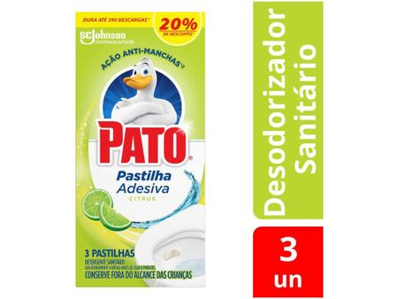 Imagem de Desodorizador Sanitário Pastilha Adesiva Pato - Citrus 3 Unidades