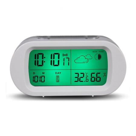 Imagem de Despertador, termômetro, hora digital, LCD com calendário Mrosaa