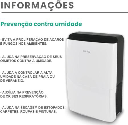 Imagem de Desumidificador De Ar Desidrät Max 500 Wi-fi Casa Inteligente 220v