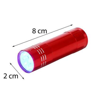 Imagem de Detector de Dinheiro Falso Escorpião 9 LEDs UV Kit 5 Peças Vermelho + Chaveiro CBRN19441