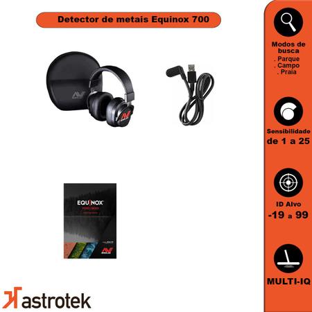 Imagem de Detector De Metais Equinox 700 Prova D'agua Mochila Top