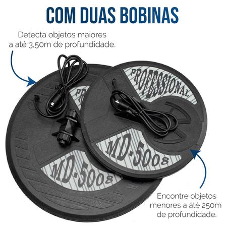 Imagem de Detector De Metais Ouro Prata Bronze 2 Bobinas Profissional