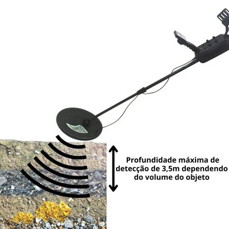 Imagem de Detector de metais profissional até 3,5m de profundidade com fone e pá