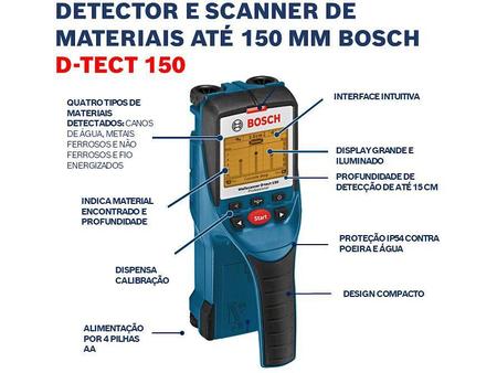 Imagem de Detector e Scanner de Metais e Pvc Digital D-TECT 150 BOSCH