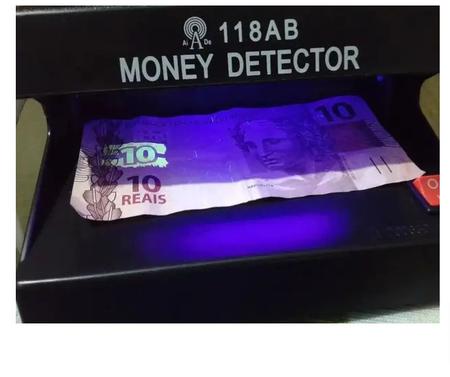 Imagem de Detector Identificador Testador Dinheiro Nota Cheque Documentos Passaporte Falsa Luz Negra UV