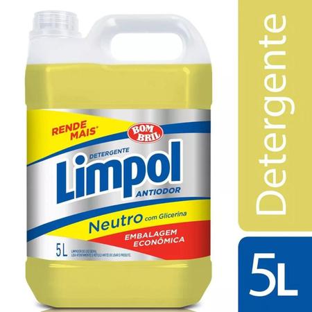 Imagem de Detergente Antiodor Tradicional Neutro Limpol Bombril 5L