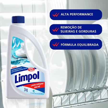 Imagem de Detergente em pó para máquinas de lavar louças 1kg - Limpol Bombril