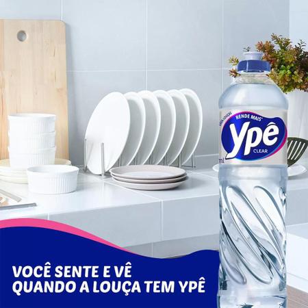 Imagem de Detergente Lava Louças Ypê Clear Rende Mais 500Ml Kit 24
