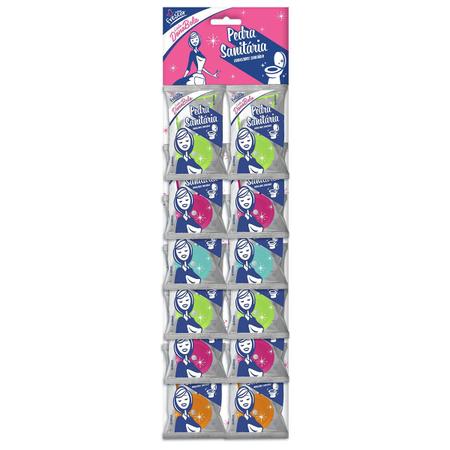 Imagem de Detergente Pedra Sanitária DonaBela 22g Kit 5 Pacotes com 12 Unidade Vaso 20 Lavanda + 20 Tutti-Frutti  + 20 Eucalipto